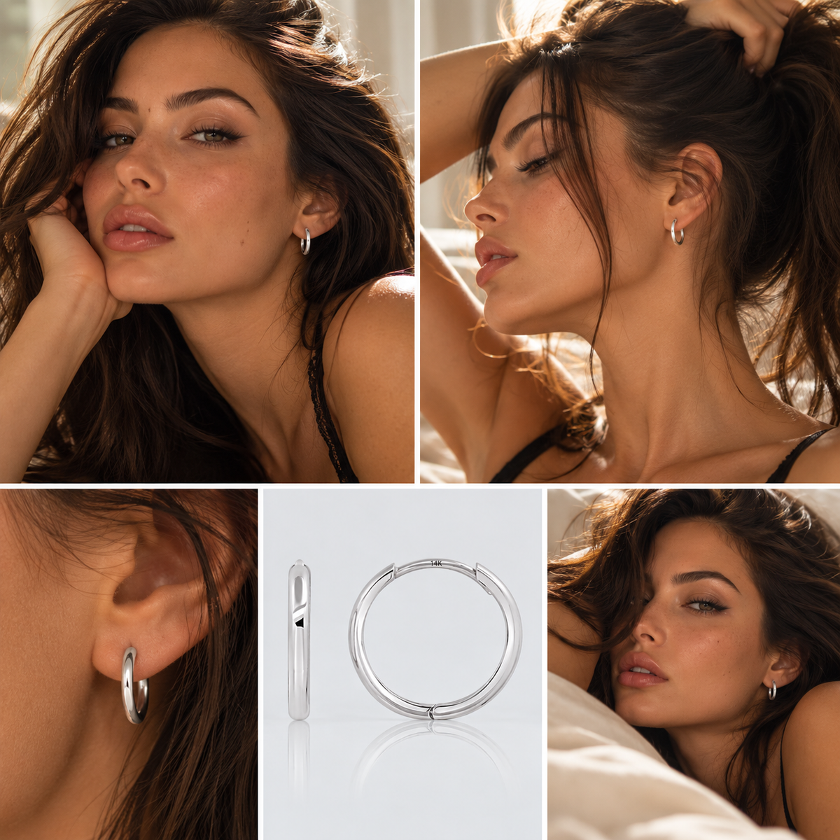 Love Dome Hoop Earrings – 14mm