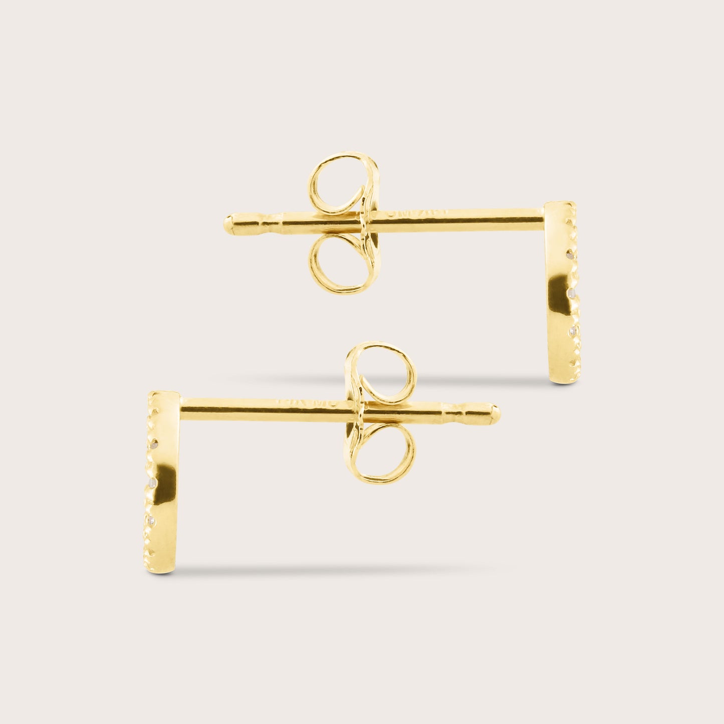 14k Yellow Gold Pavé Lab Grown Diamond Circle Stud Earrings