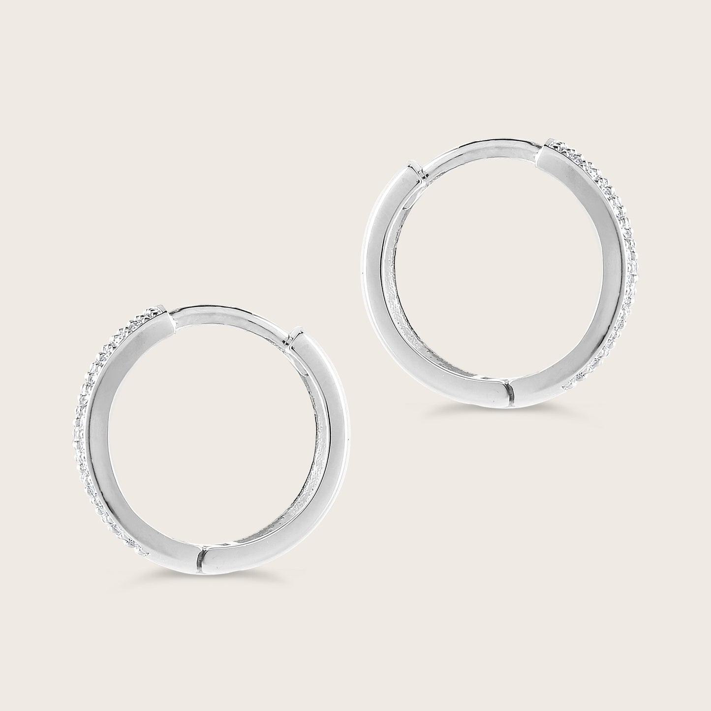 14k Gold Lab Grown Diamond Pavé Huggie Hoop Earrings