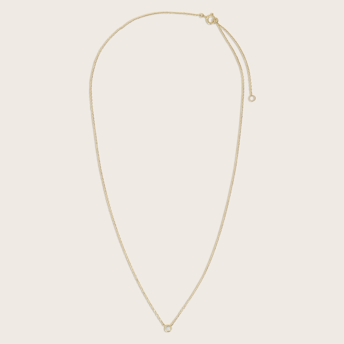 14k Yellow Gold Round 2.5mm Lab Grown Diamond Pendant Necklace