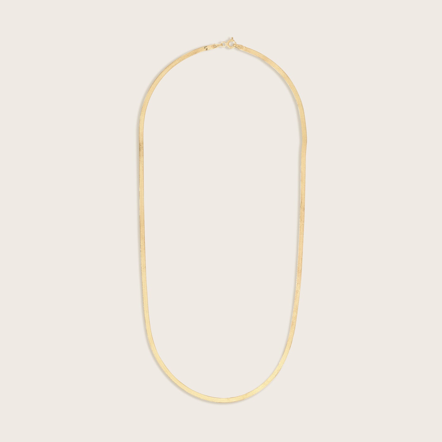 14k Yellow Gold Herringbone Chain Necklace