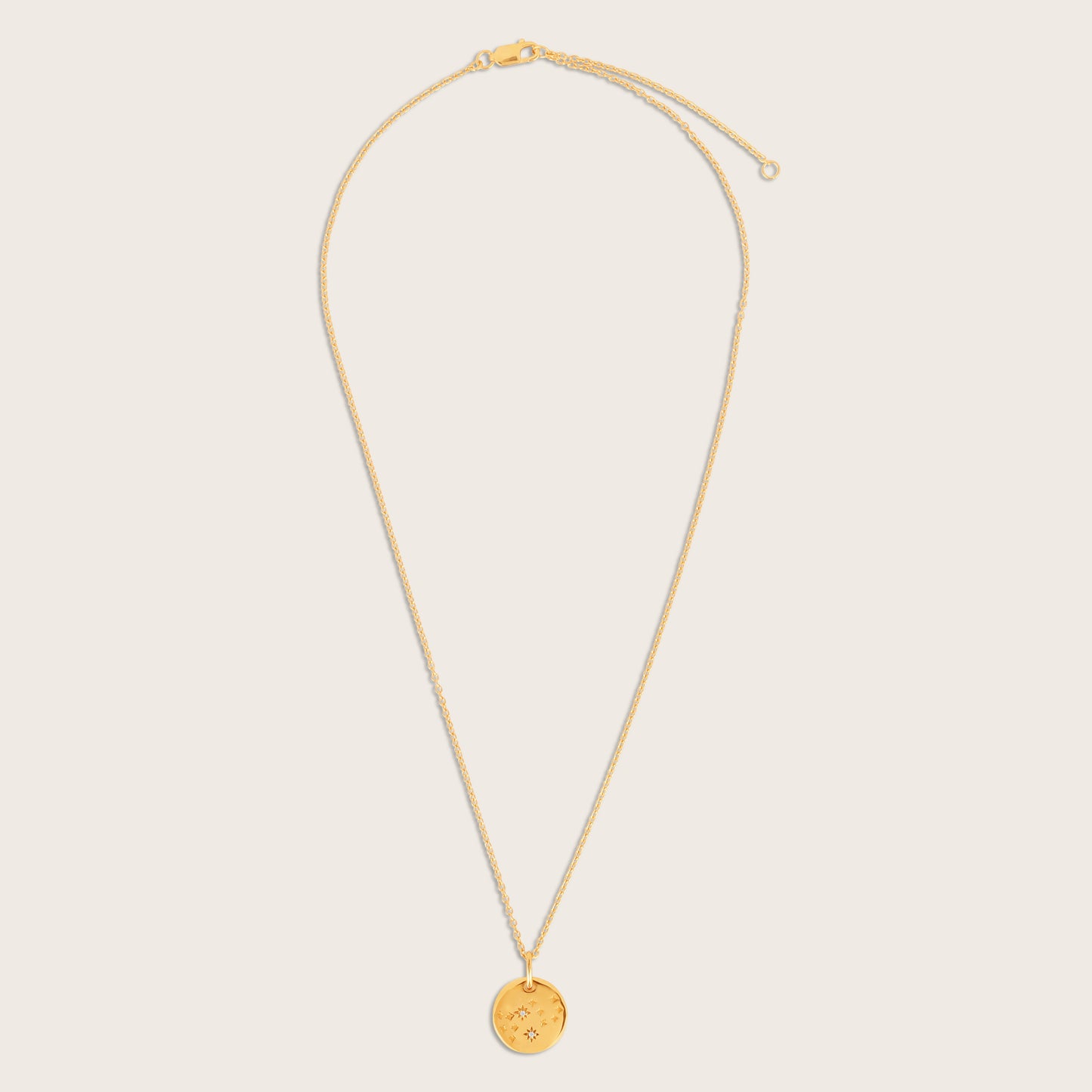18k Gold Vermeil White Sapphire Zodiac Pendant Necklace