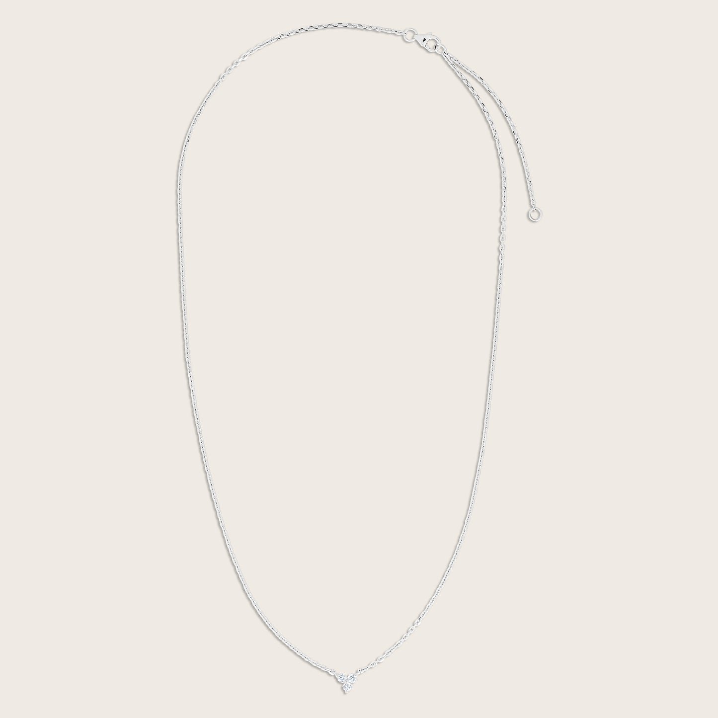 14k Gold Lab Grown Diamond Triplet Pendant Necklace