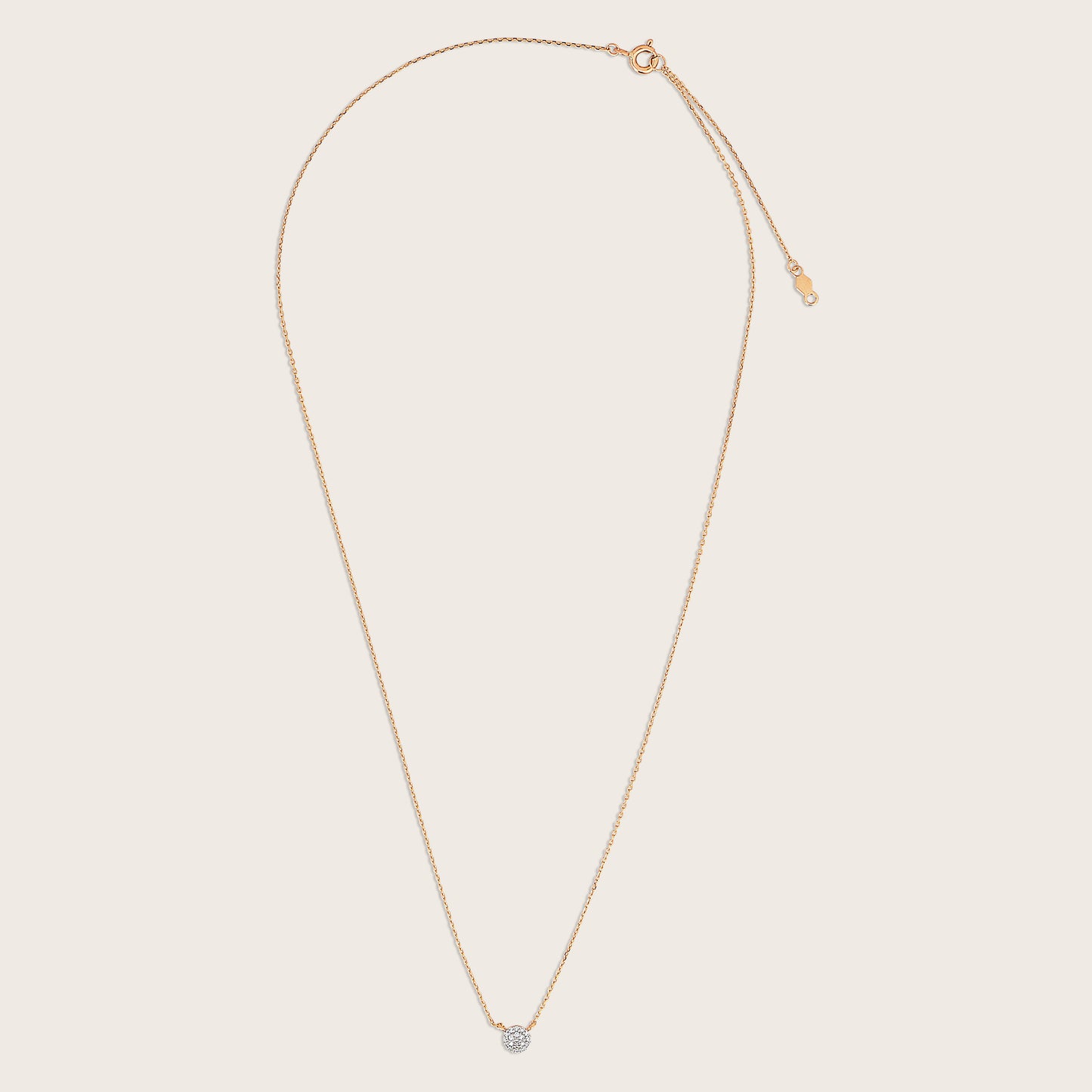 14k Yellow Gold Lab Grown Diamond Pavé Pendant Necklace
