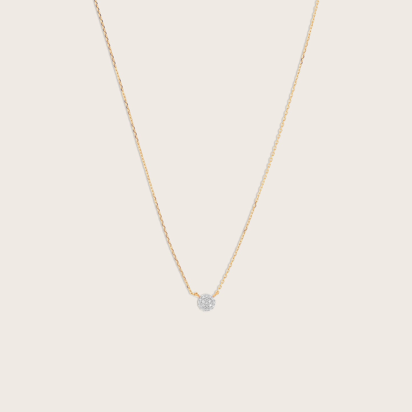 14k Yellow Gold Lab Grown Diamond Pavé Pendant Necklace