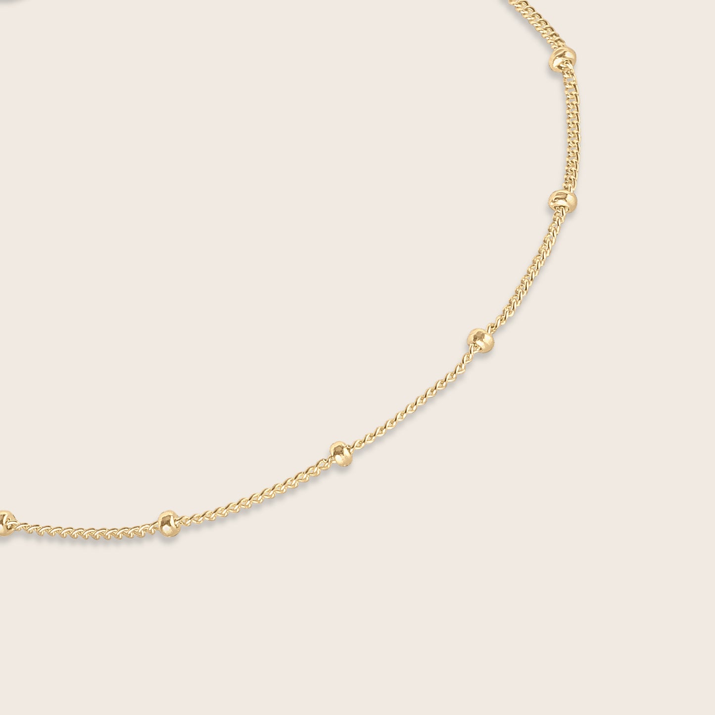 14k Yellow Gold Beaded Chain Bracelet