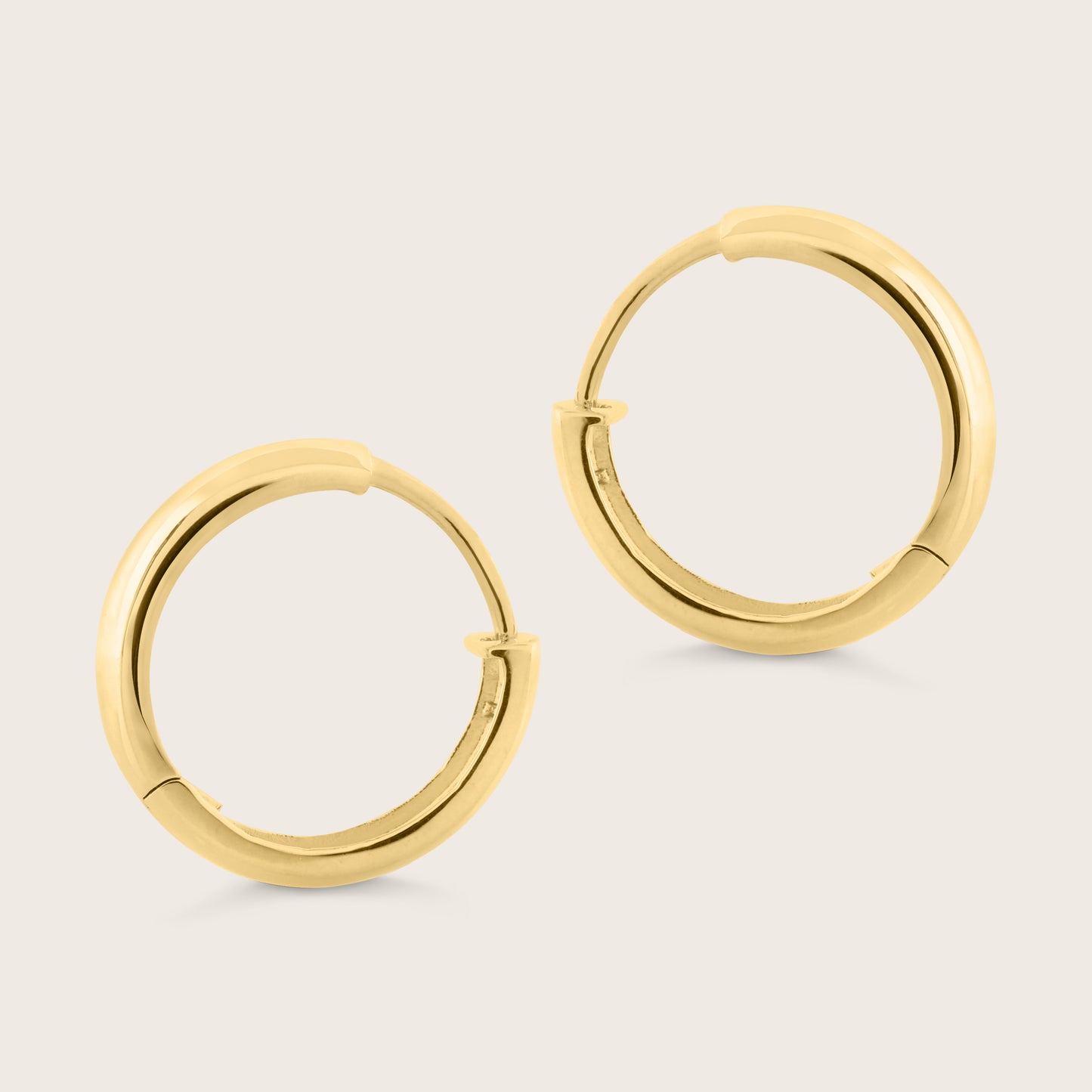 14k Yellow Gold Bold Hoop Earrings