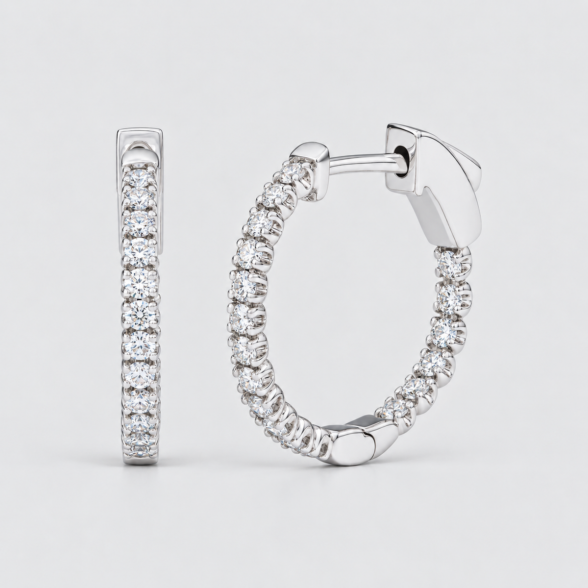 Love Inside-Out Diamond Hoop Earrings