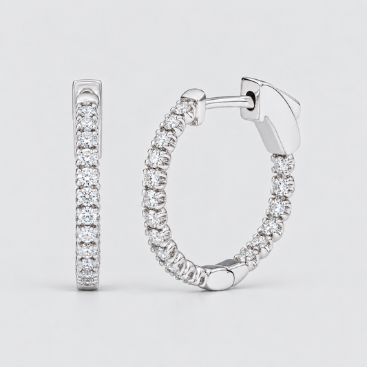 Love Inside-Out Diamond Hoop Earrings
