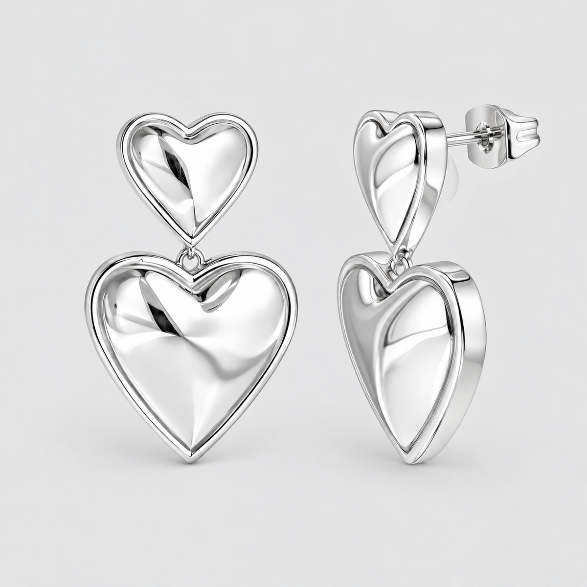 Love Double Heart Earrings