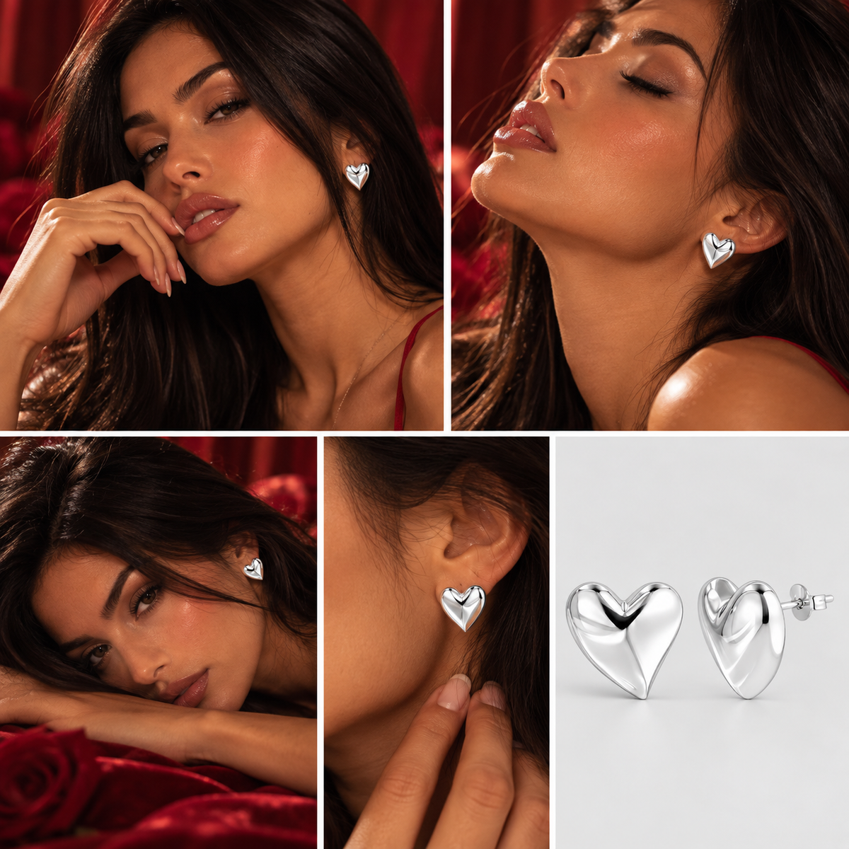 Love Heart Stud Earrings
