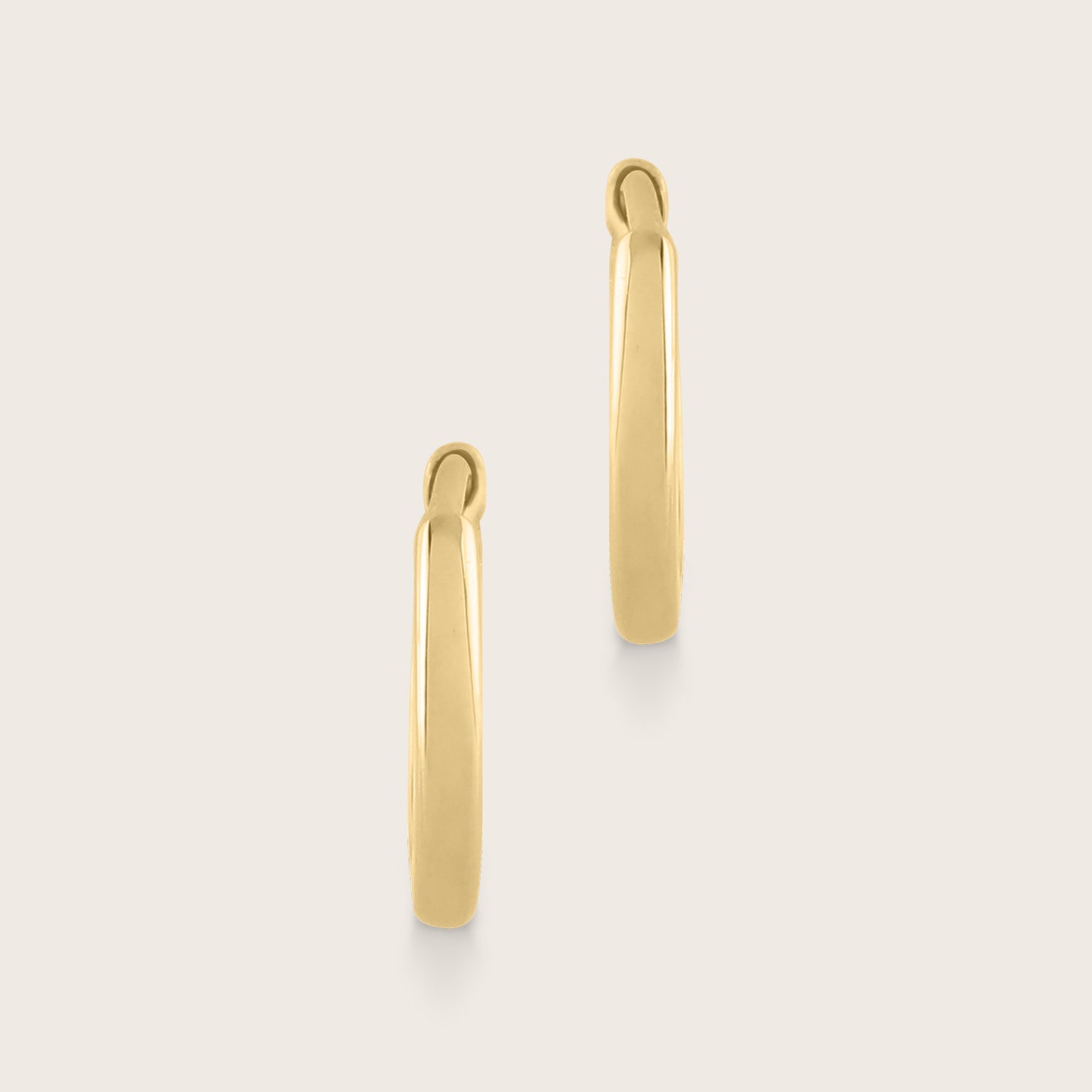 14k Gold Domed Huggie Hoop Earrings