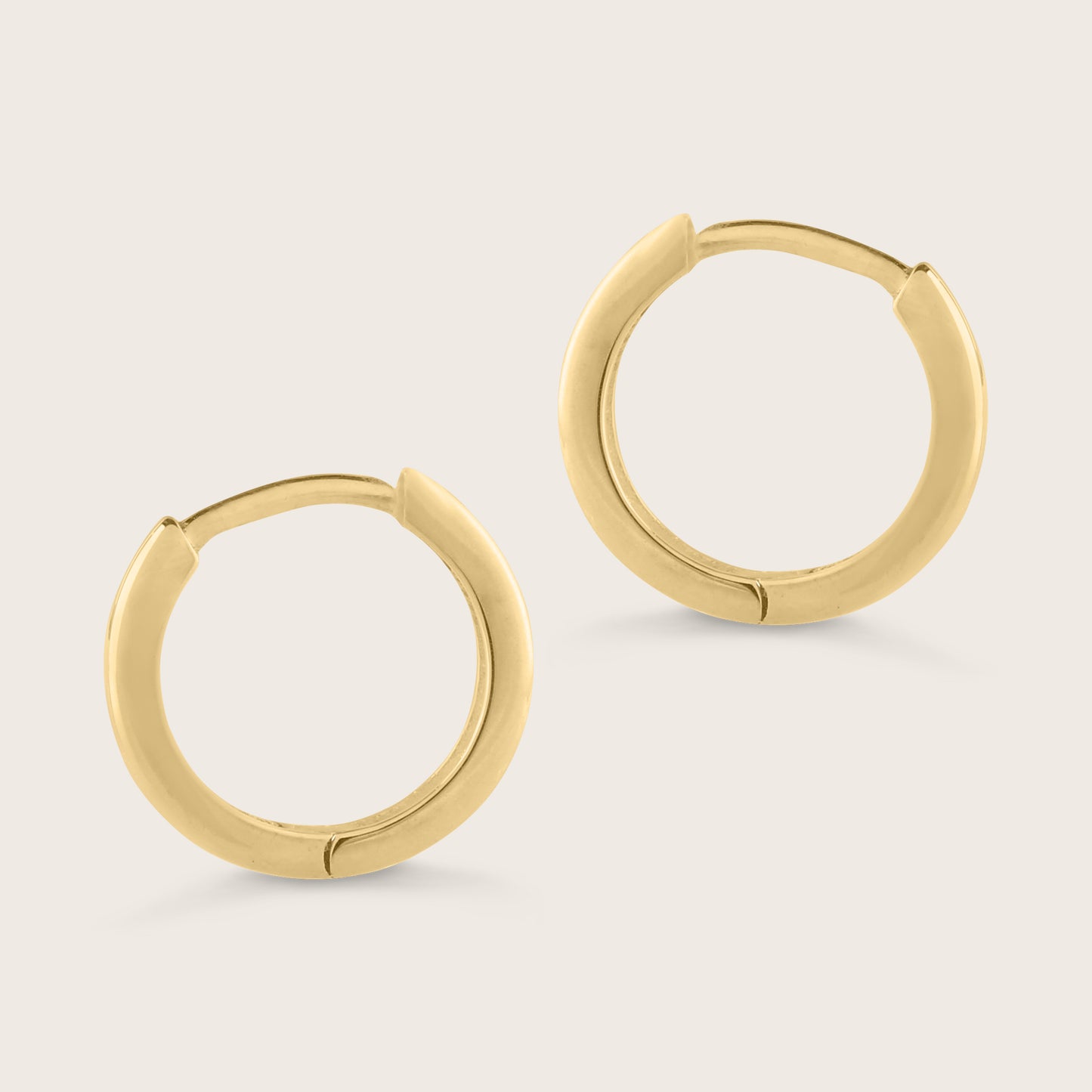 14k Gold Domed Huggie Hoop Earrings