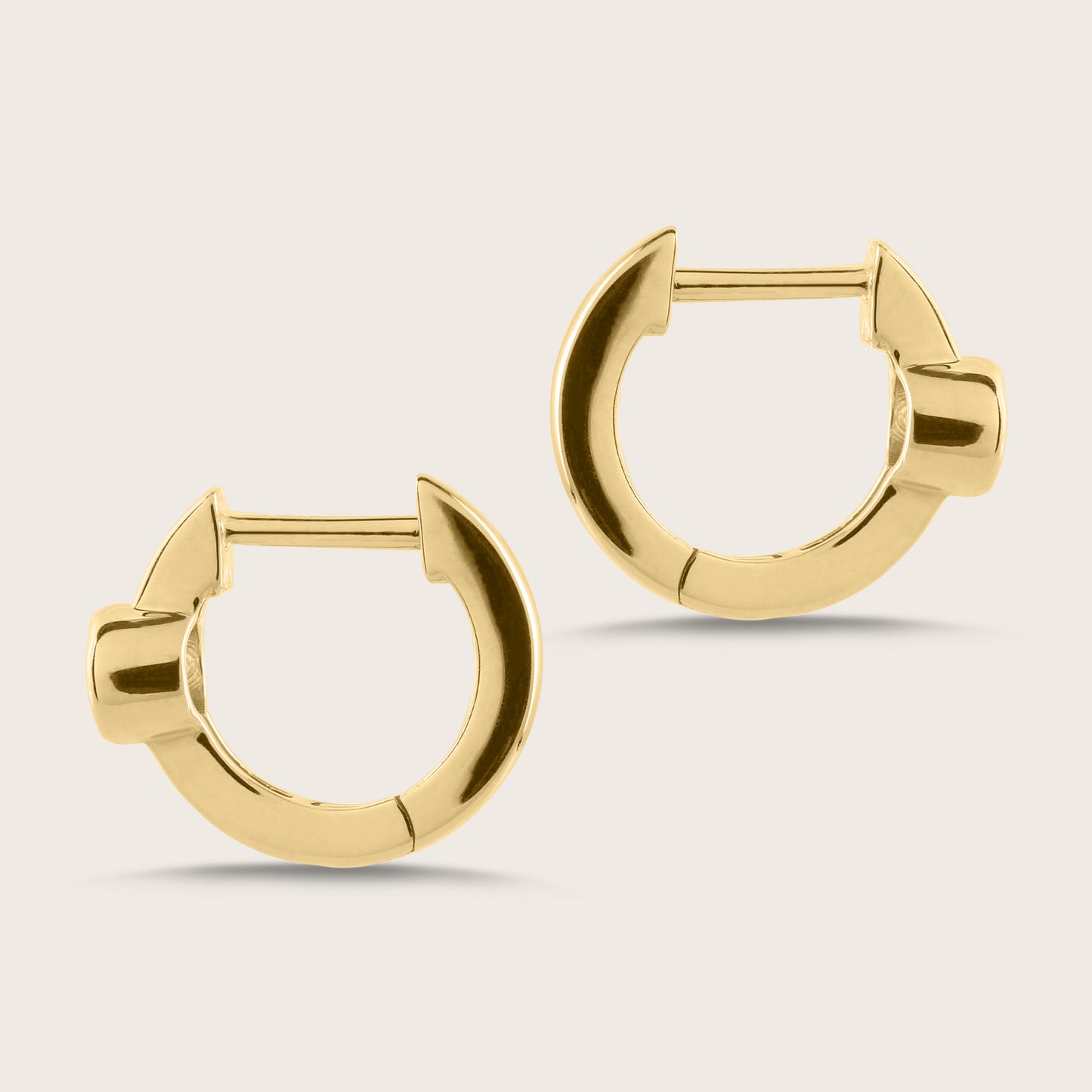 14k Gold Bezel Lab Grown Diamond Hoop Earrings