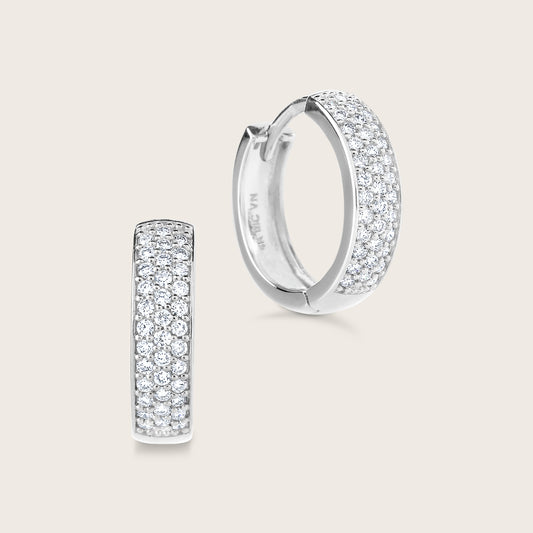 14k Gold Lab Grown Diamond Pavé Huggie Hoop Earrings