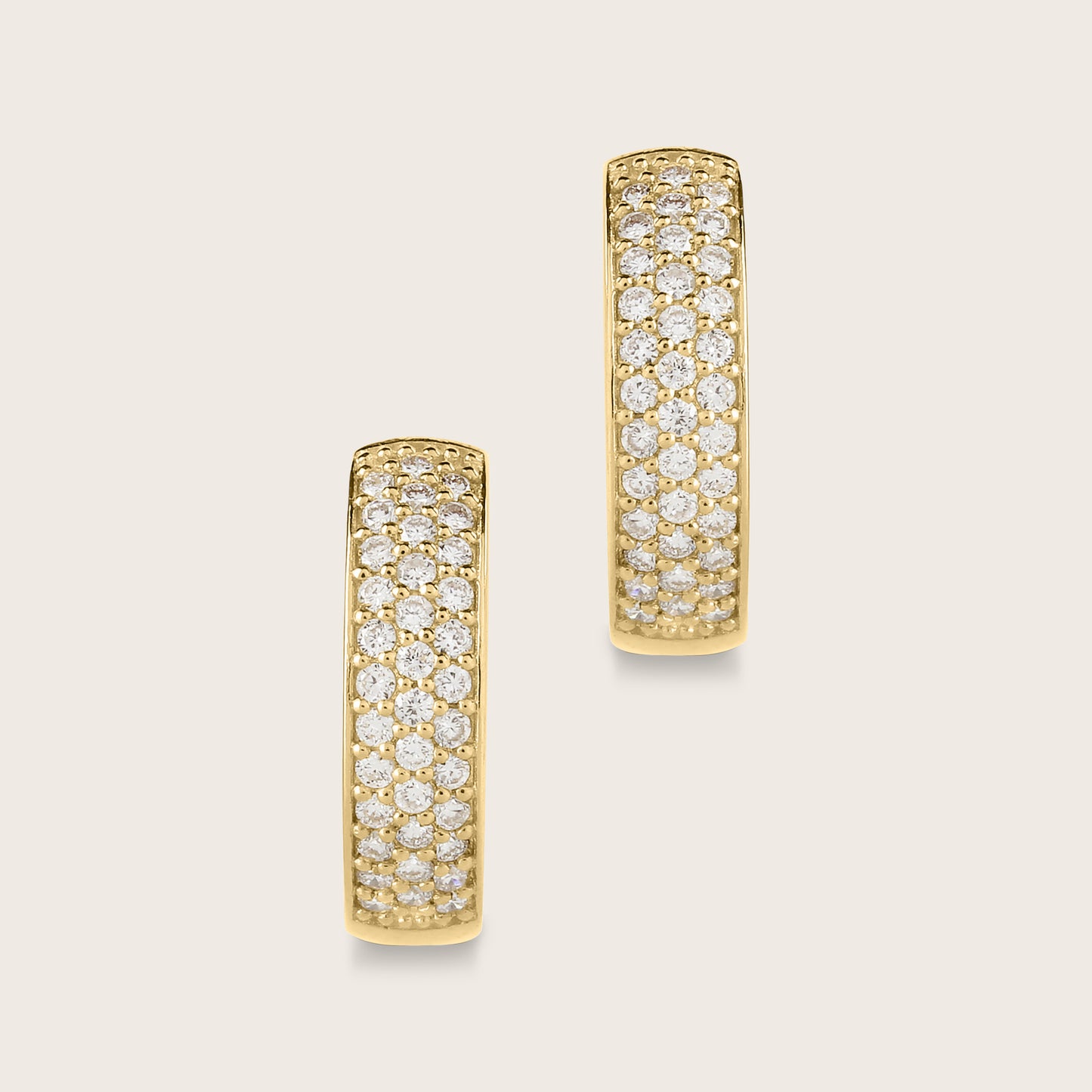 14k Gold Lab Grown Diamond Pavé Huggie Hoop Earrings