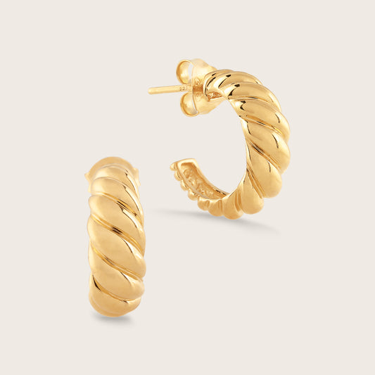 18k Gold Vermeil Croissant Hoop Earrings