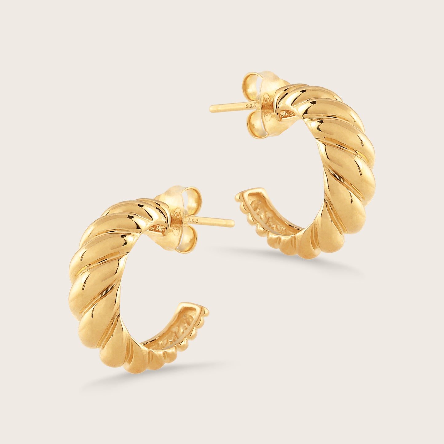 18k Gold Vermeil Croissant Hoop Earrings