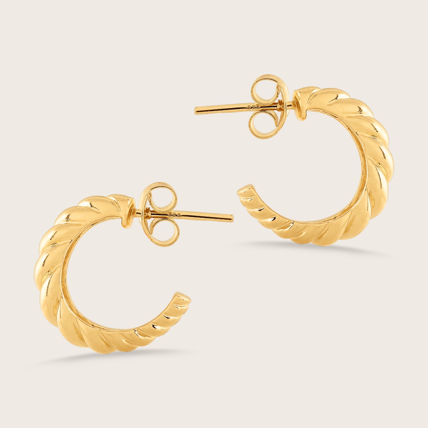 18k Gold Vermeil Croissant Hoop Earrings