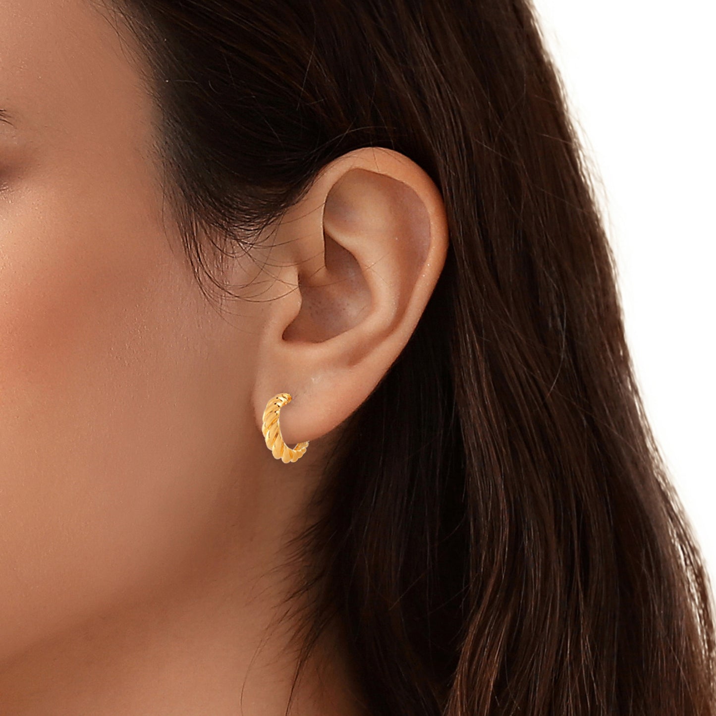 18k Gold Vermeil Croissant Hoop Earrings