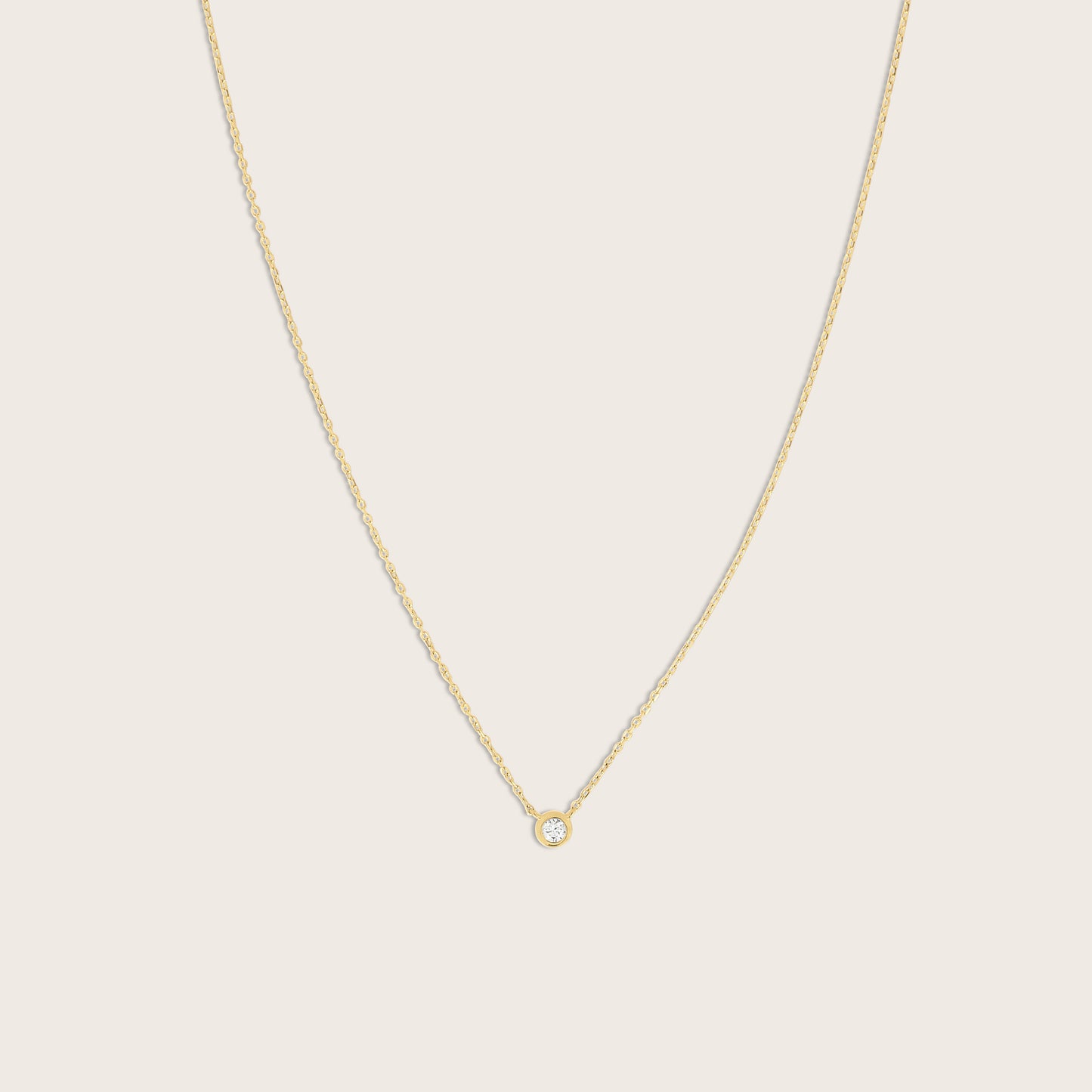 14k Yellow Gold Round 2.5mm Lab Grown Diamond Pendant Necklace