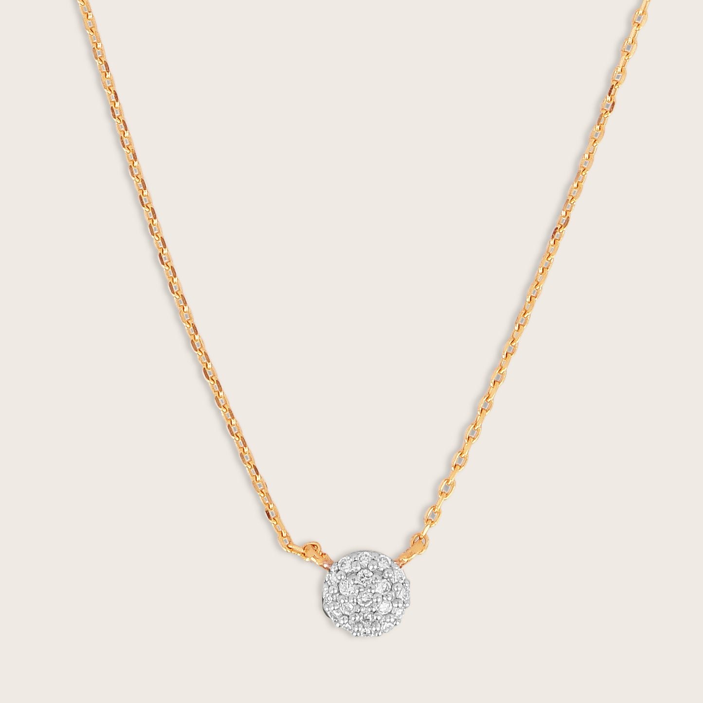 14k Yellow Gold Lab Grown Diamond Pavé Pendant Necklace