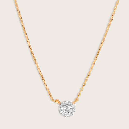 14k Yellow Gold Lab Grown Diamond Pavé Pendant Necklace