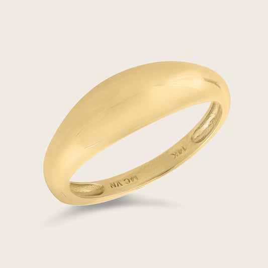 14k Yellow Gold Thin Dôme Ring