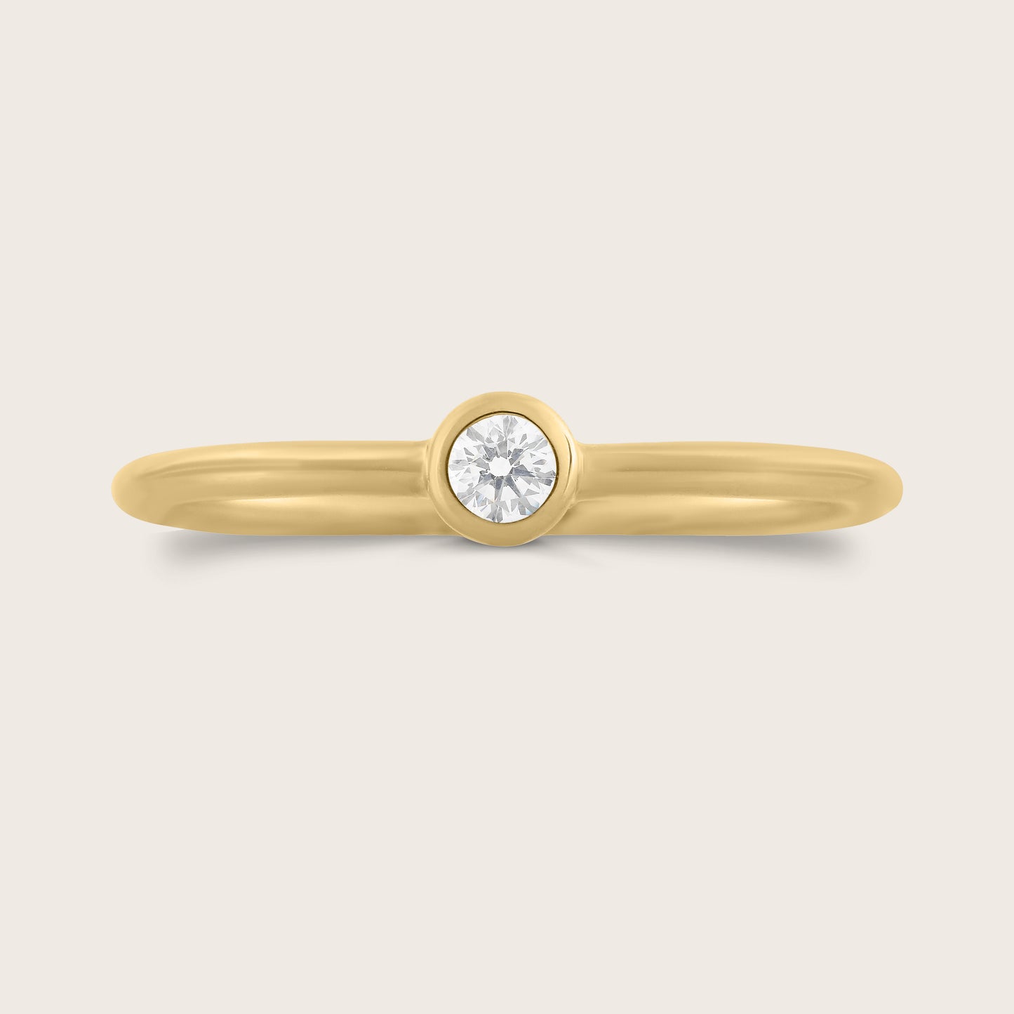 14k Gold Bezel Lab Grown Diamond Ring