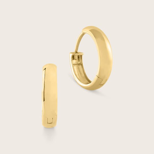 14k Yellow Gold Bold Hoop Earrings