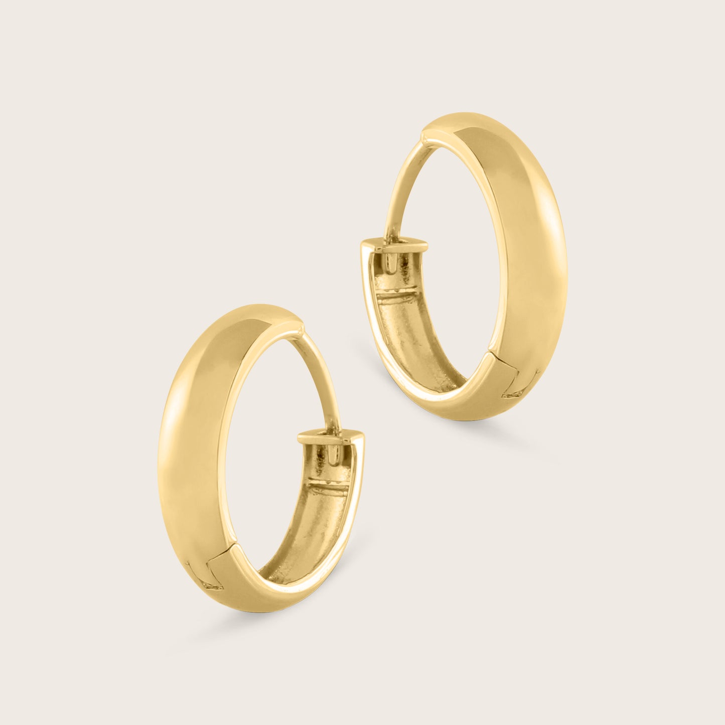 14k Yellow Gold Bold Hoop Earrings