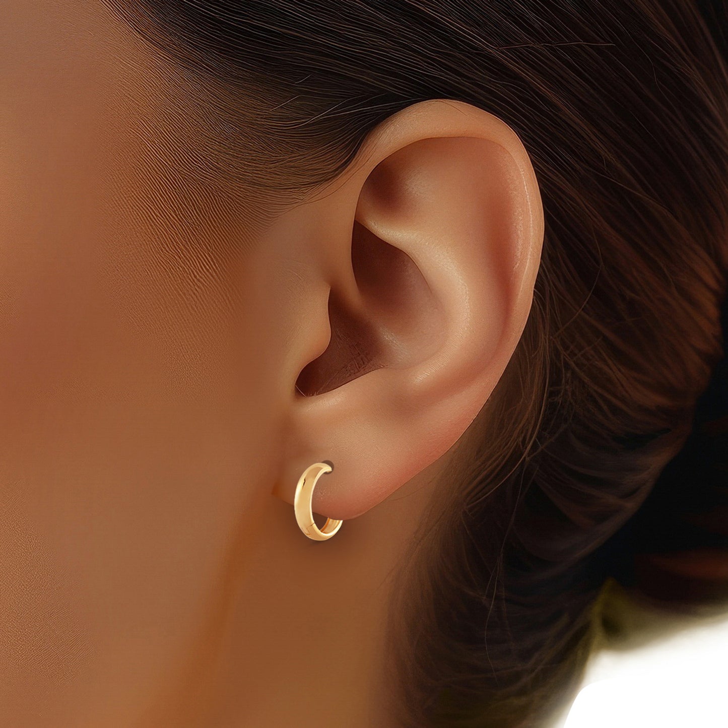 14k Yellow Gold Bold Hoop Earrings