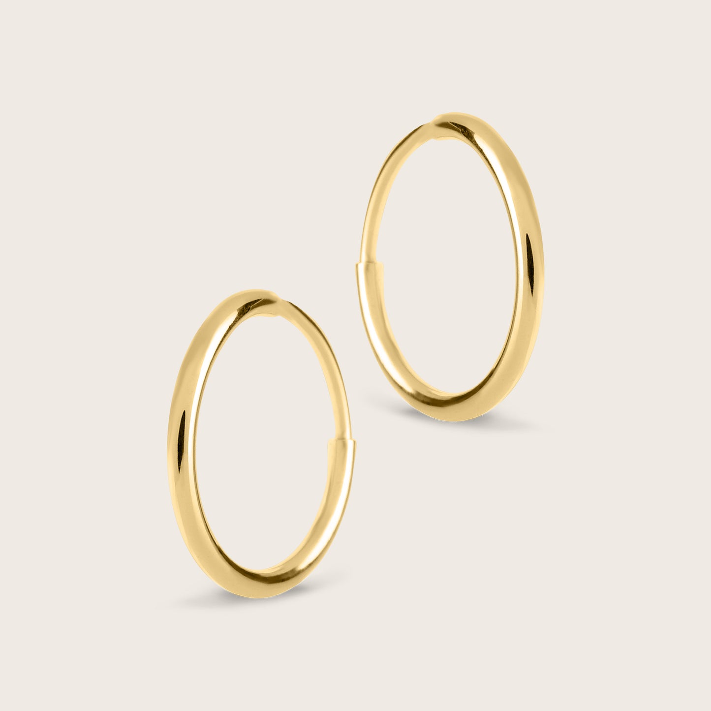 14k Yellow Gold Infinity Hoop Earrings