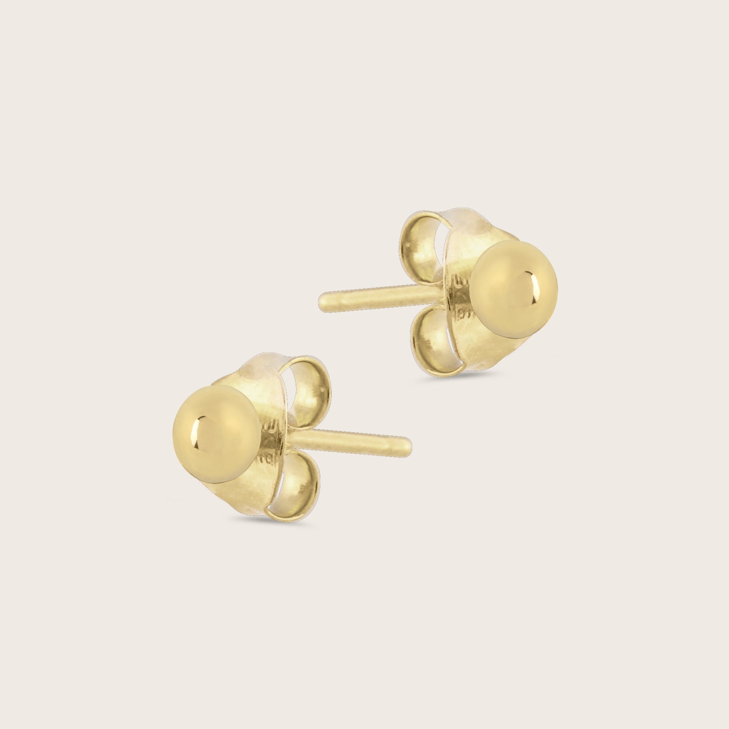 14k Yellow Gold Sphere Stud Earrings