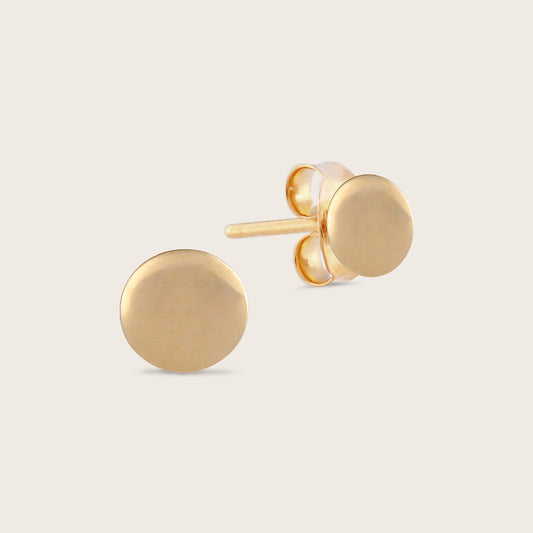 14k Yellow Gold Dot Stud Earrings