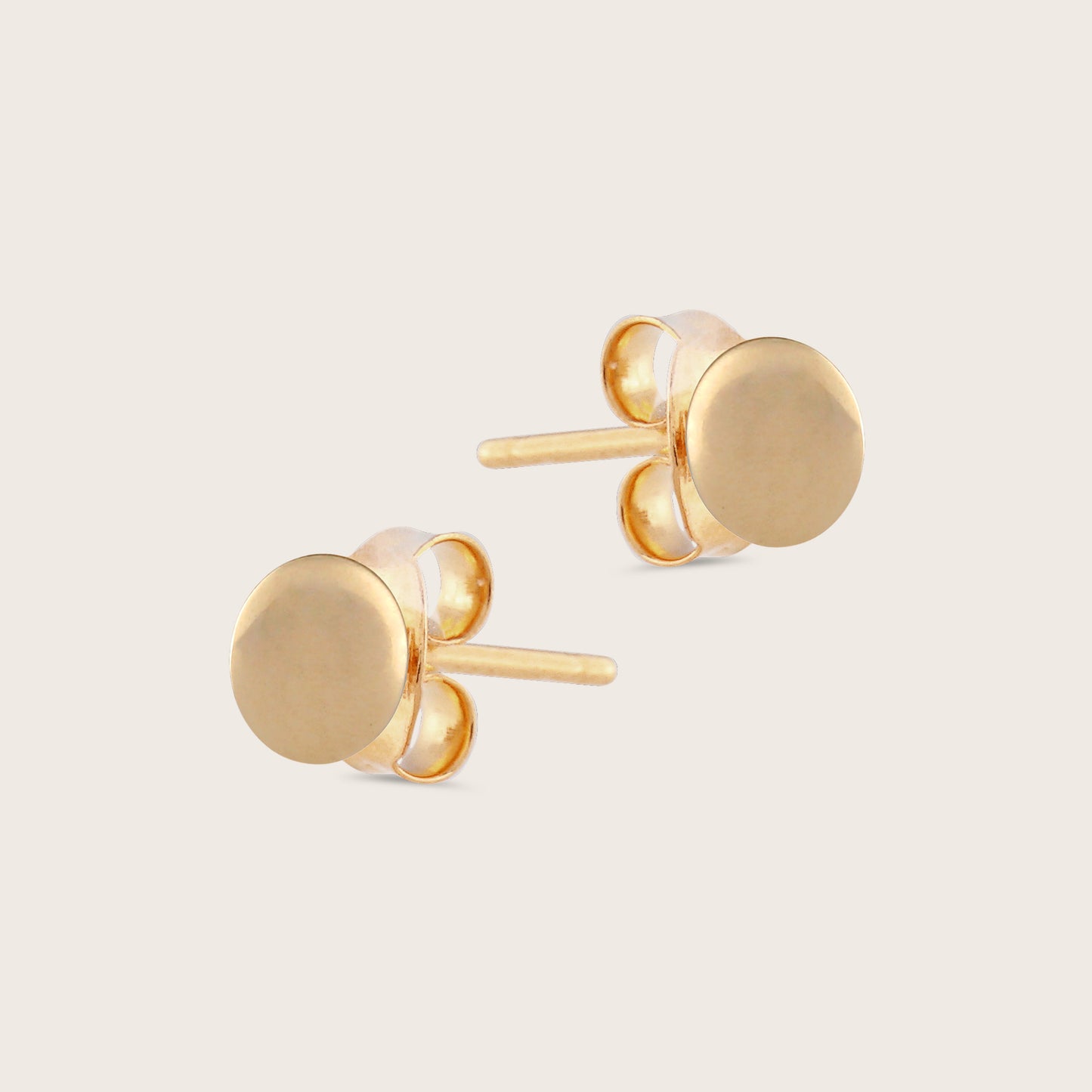 14k Yellow Gold Dot Stud Earrings