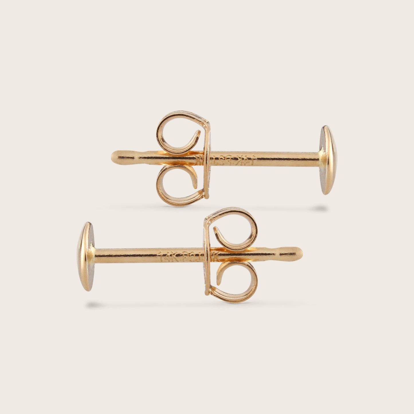 14k Yellow Gold Dot Stud Earrings