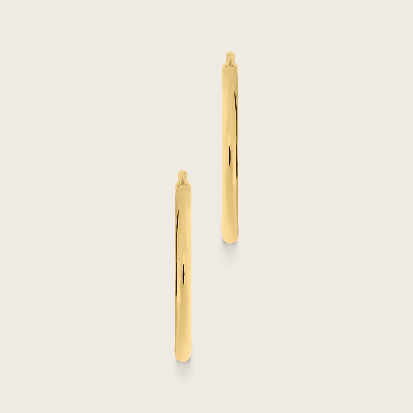 14k Yellow Gold Tube Hoop Earrings