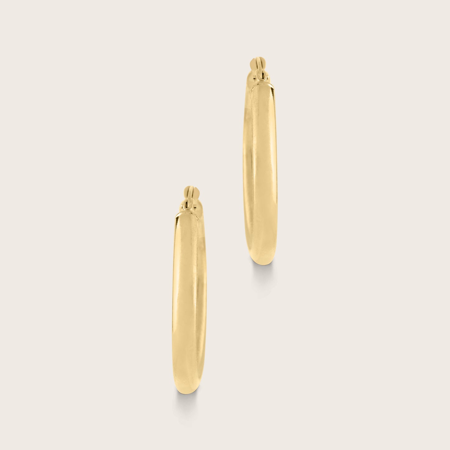 14k Yellow Gold Tube Hoop Earrings